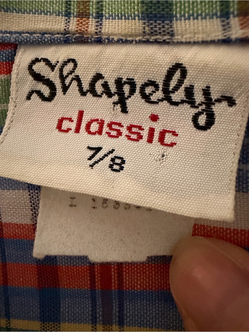 Vintage Shapely Classic Women's 7/8 Multicolor Plaid Collared SS Cottagecore - Picture 3 of 4